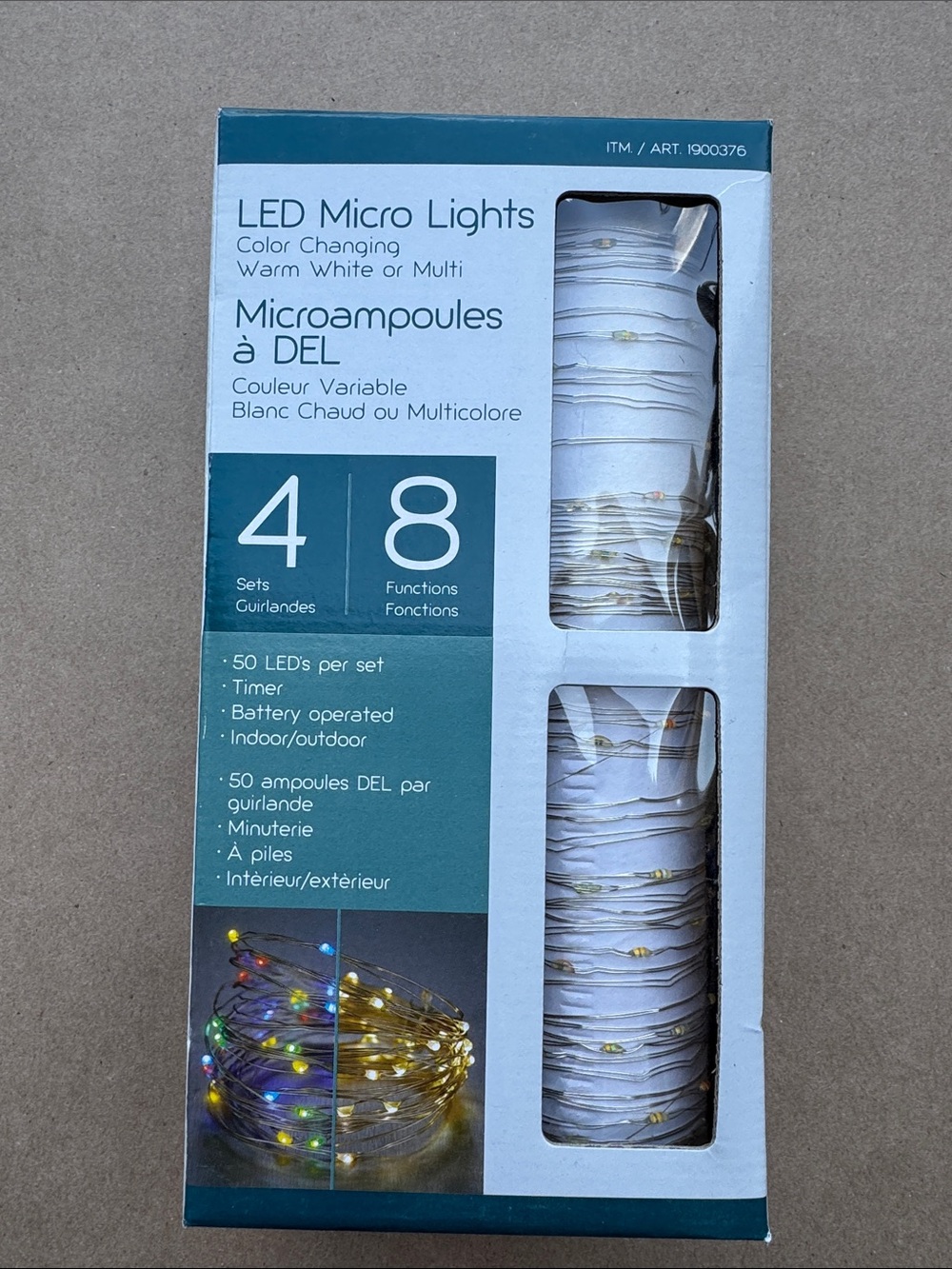 LED Micro Lights Color Changing Warm White or Multi - 50 LEDs (White)